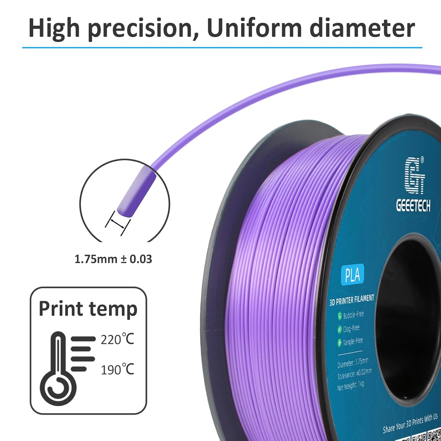 geeetech pla purple 1.75mm geeetech pla purple 1.75mm
