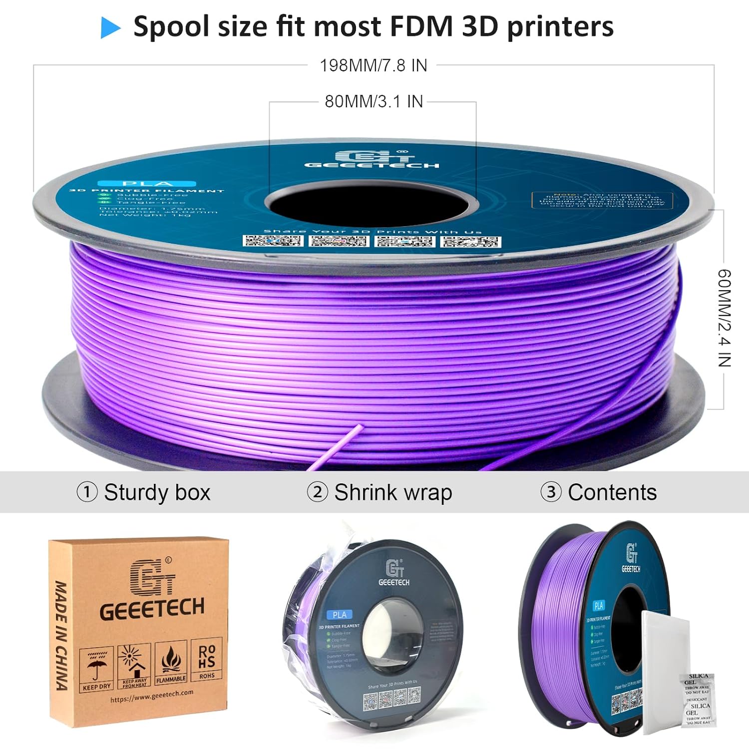 geeetech pla purple 1.75mm geeetech pla purple 1.75mm
